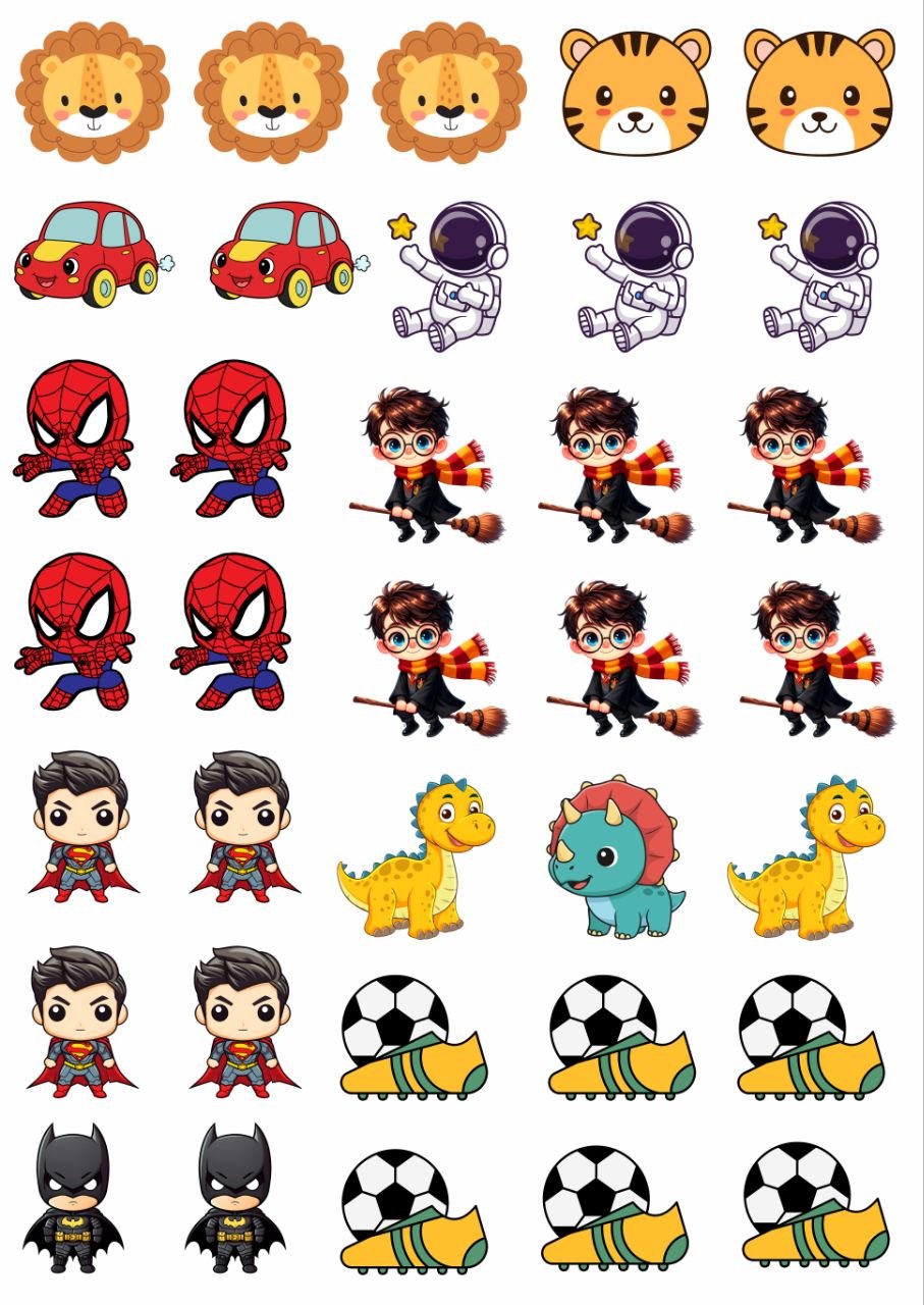 Boy Themed Elements - Press N Peel Stickers (UV DTF) Rakhi Special