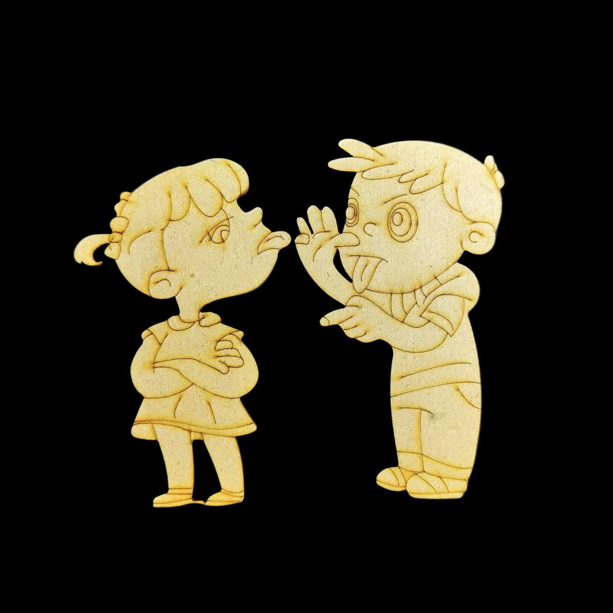 Bro-Sis Teasing (MDF Premarked base) Raksha Bandhan