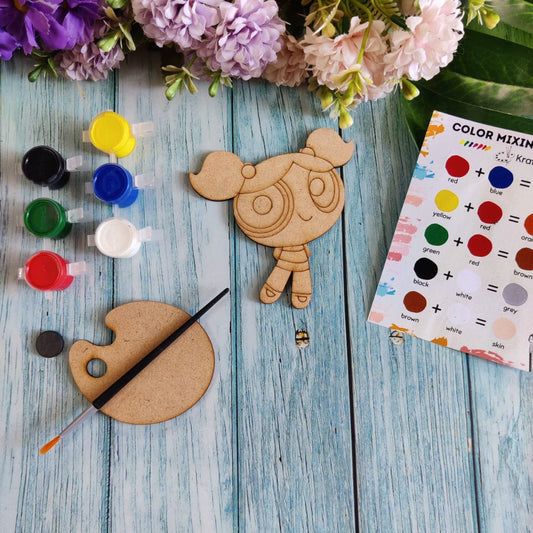 Bubbles - PowerPuff Girls (Fridge Magnet DIY Kit) MDF