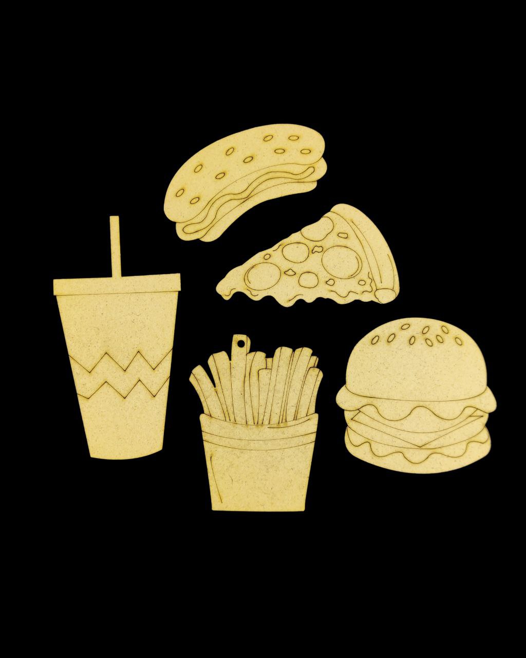 Burger Fries n Soda (Premarked Painting Bases MDF)
