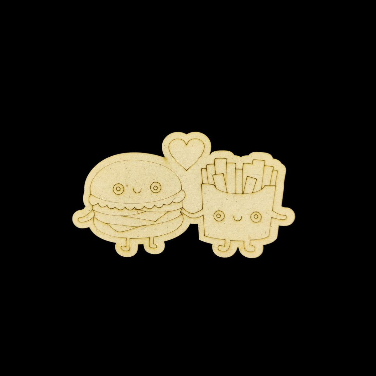 Burger n Fries in Love (Cute Premarked Base - MDF) Valentine's Collection