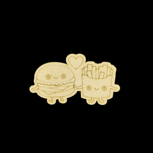 Burger n Fries in Love (Cute Premarked Base - MDF) Valentine's Collection