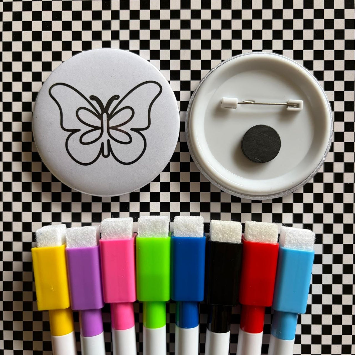 Butterfly - Color & Wipe Badge cum Fridge Magnet Kit