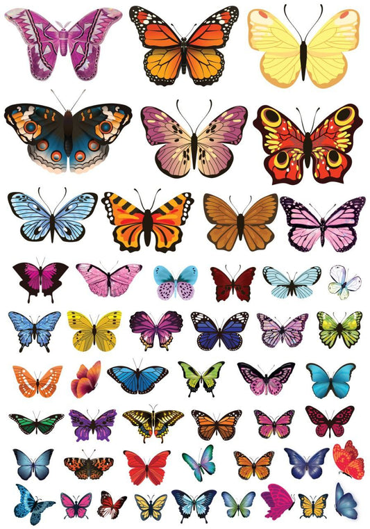 Butterfly Shapes  ( Instant Transfer Sheets )
