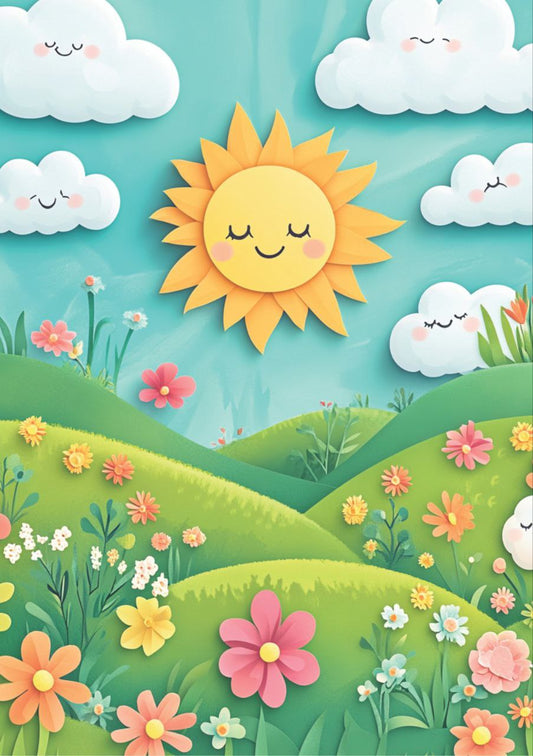 Calm Vibing Sun and Scenery (Decoupage Paper)