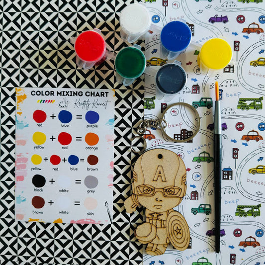 Captain America (DIY Keychain Kit For Kids - MDF)