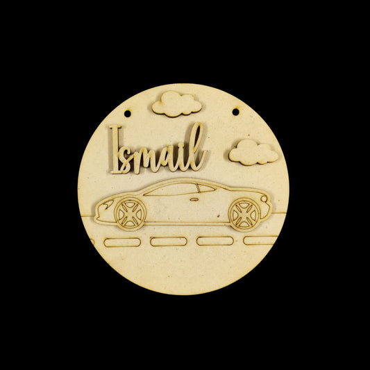 Car Ride ( MDF Kids Mini Name Plates ) Personalised