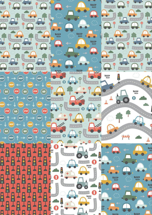 Car and Road (Decoupage Paper)9in1