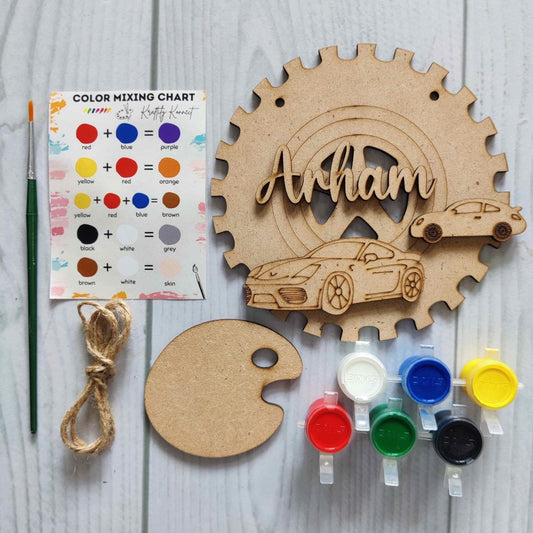 Car Racer - DIY Name Plate Kit (Personalised MDF)
