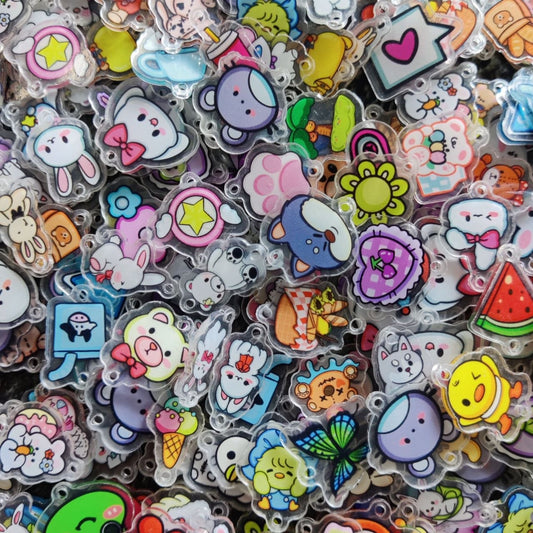 Cartoonish Doodles Mix - Printed Acrylic Charms