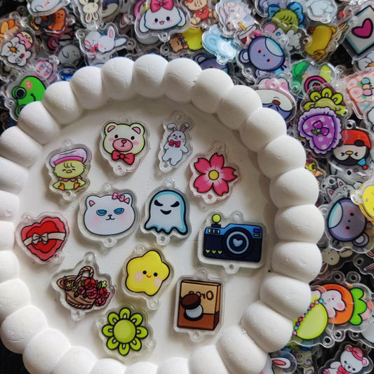 Cartoonish Doodles Mix - Printed Acrylic Charms