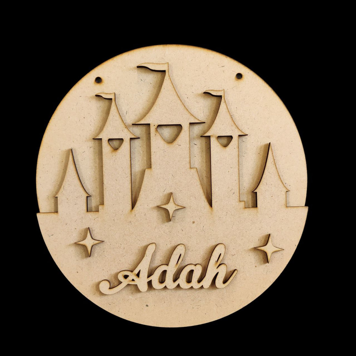 Castle - personalised monograms ( Name plate base MDF )