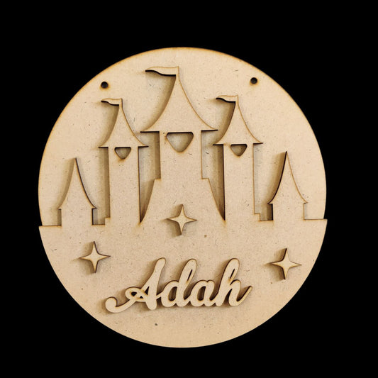 Castle - personalised monograms ( Name plate base MDF )