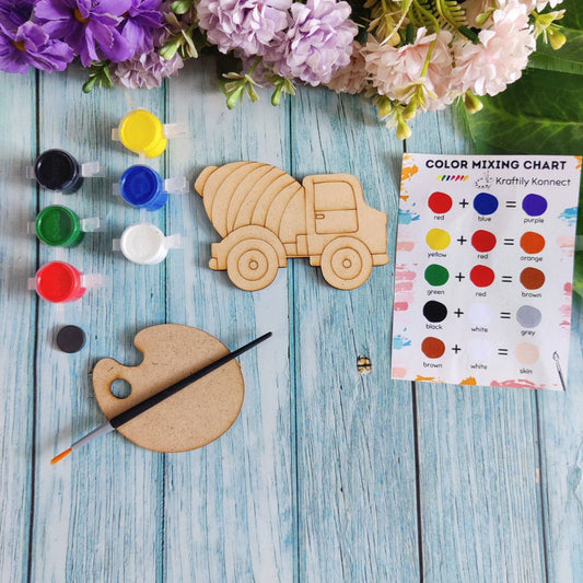 Cement Mixer Truck (Fridge Magnet DIY Kit) MDF
