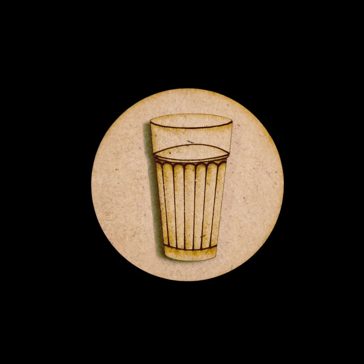 Chai Glass (MDF Round Fridge Magnet Base)