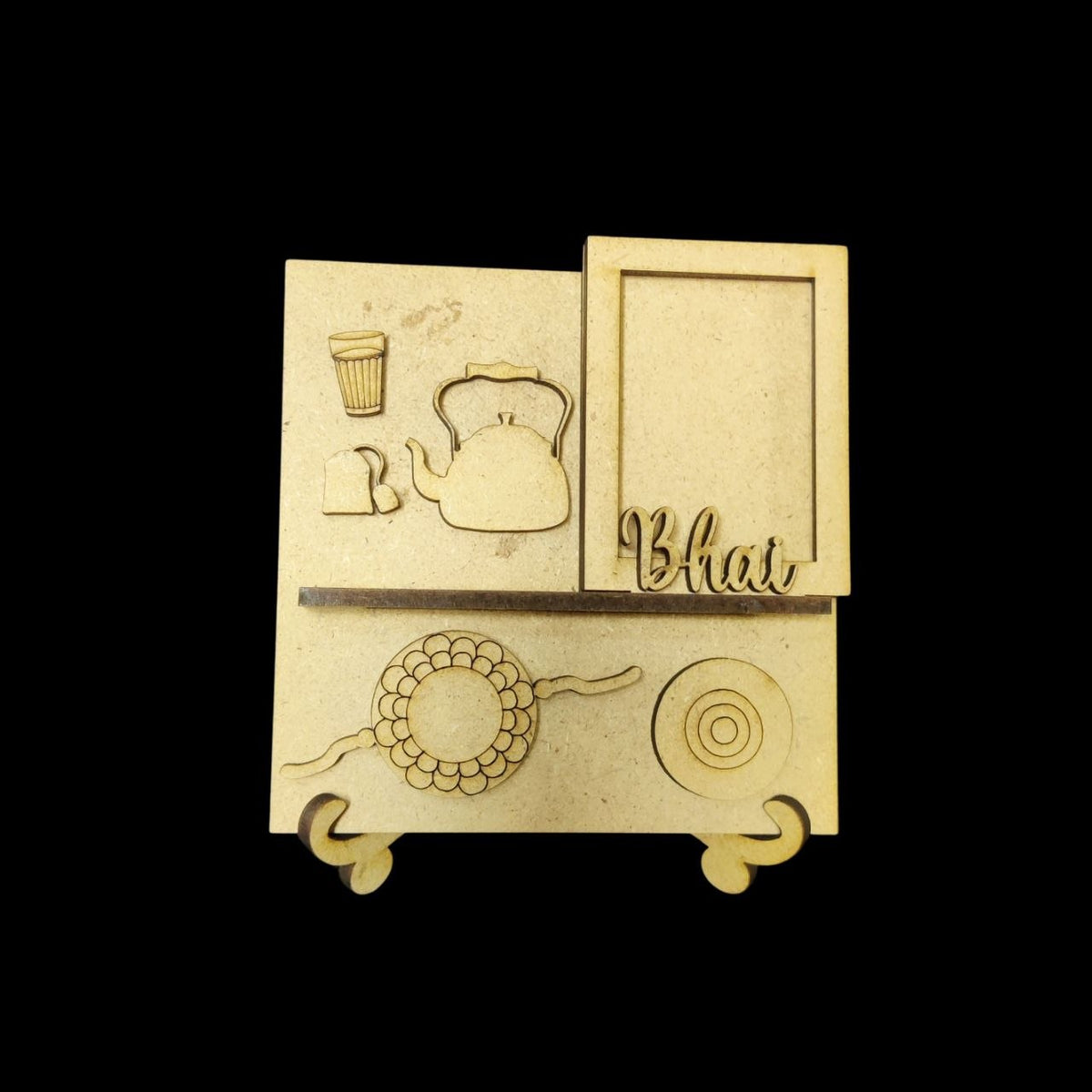 Chai Lover Bhai - Miniature Photo Fridge Magnet Base - Desk Stand - MDF