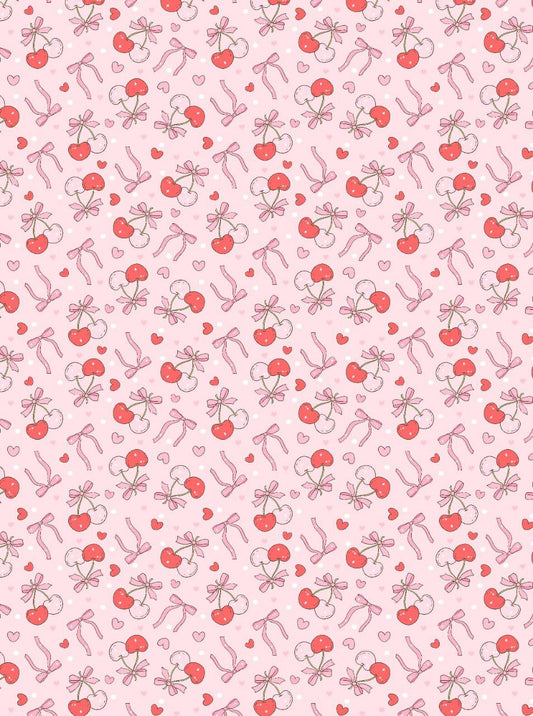 Cherries & Ribbon bows - Seamless (Instant Transfer Sheet)