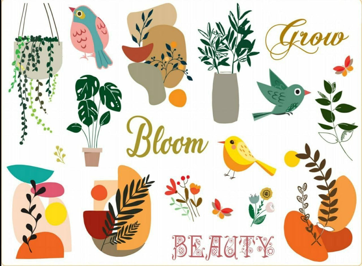 Chirping Bloom  ( Instant Transfer Sheets )