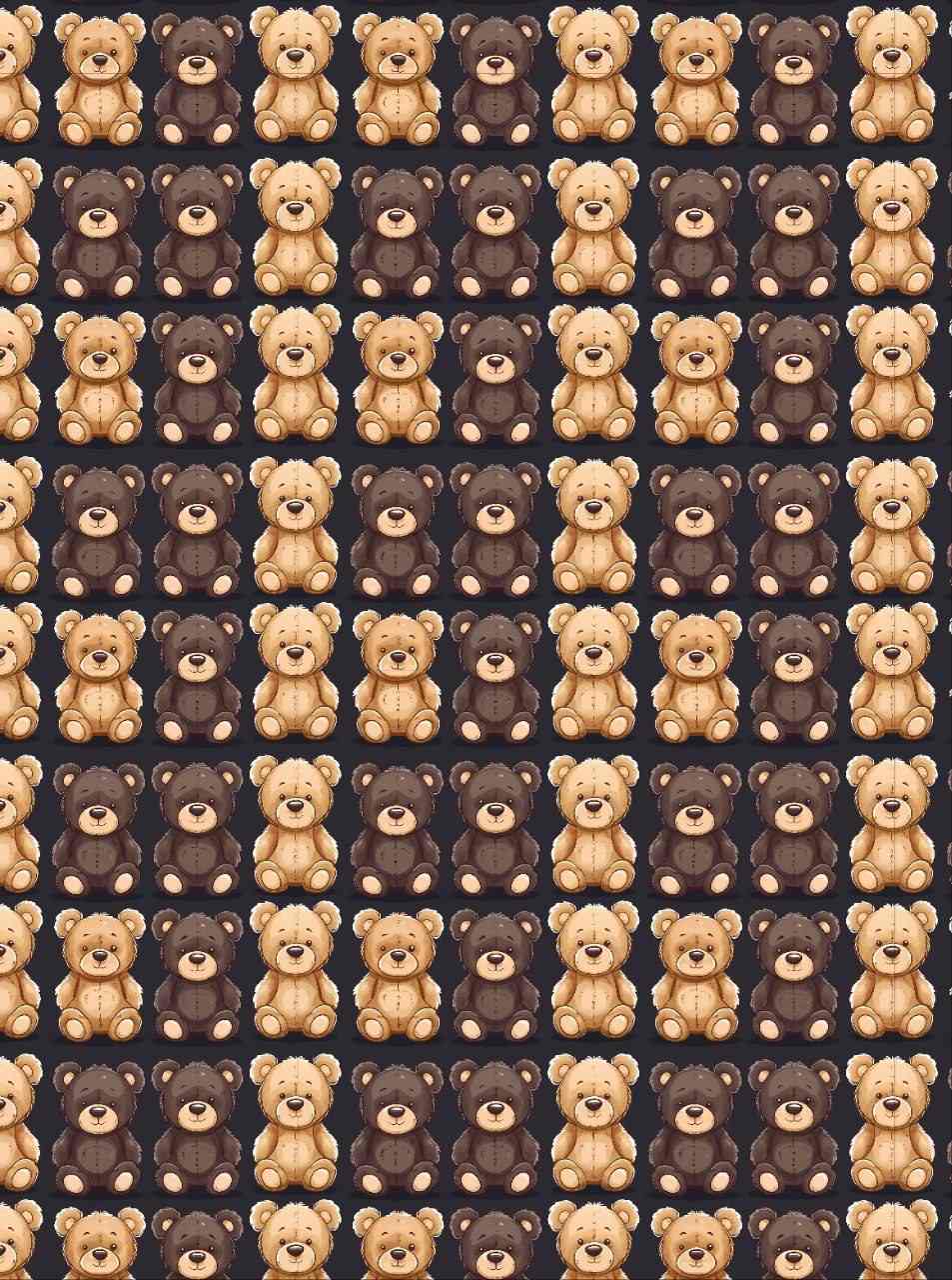Choco Brownie Teddy Bears - Seamless Pattern (Decoupage Paper)