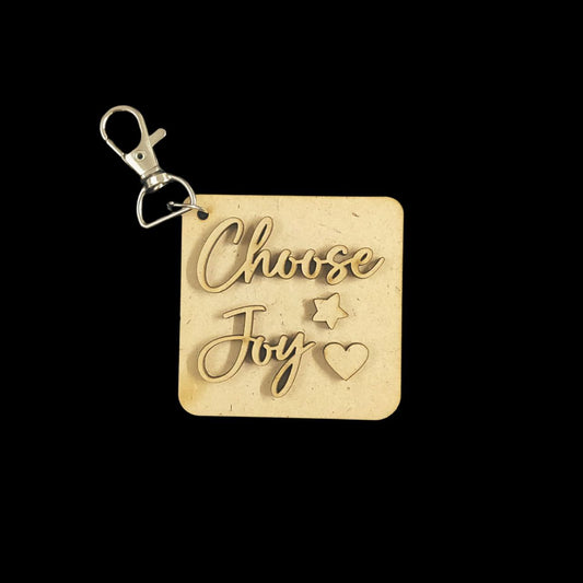 Choose Joy - Cute Bag Dangler (MDF Lasercut)