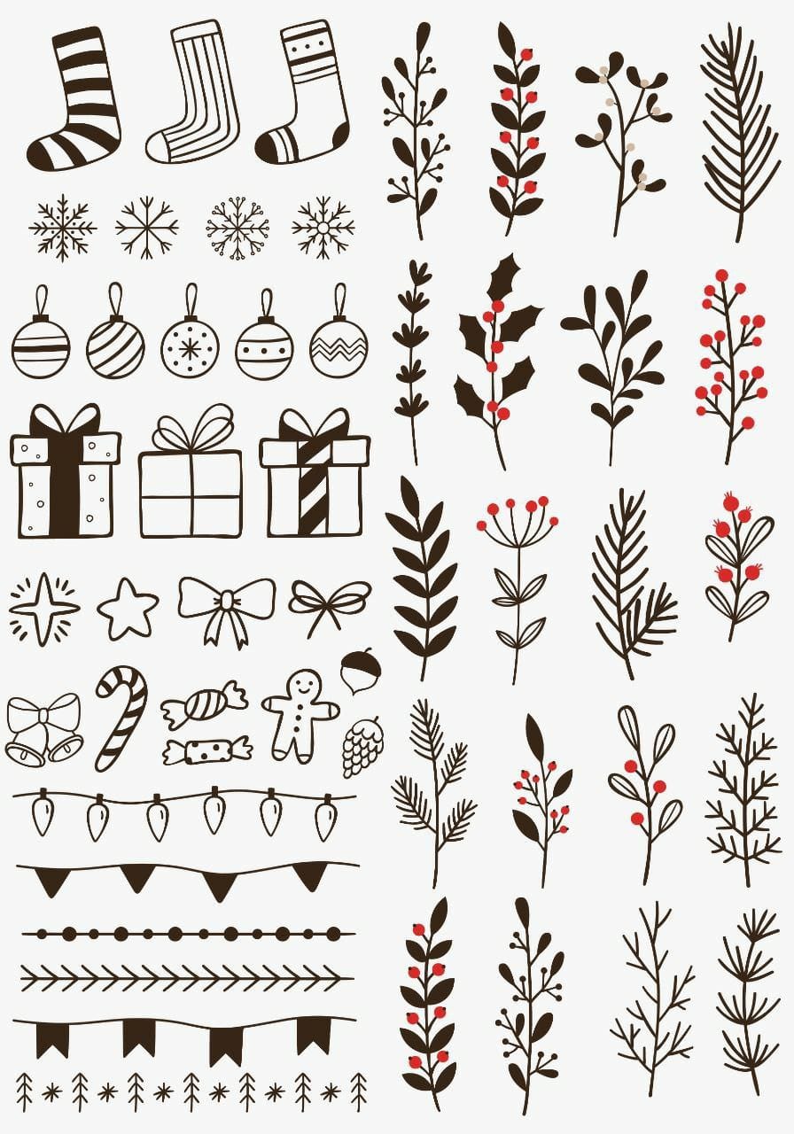 Christmas Flourishes  ( Instant Transfer Sheets )