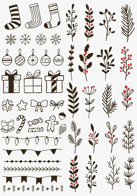 Christmas Flourishes  ( Instant Transfer Sheets )