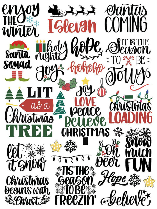 Christmas Greetings - Quotes (Instant Transfer Sheet)