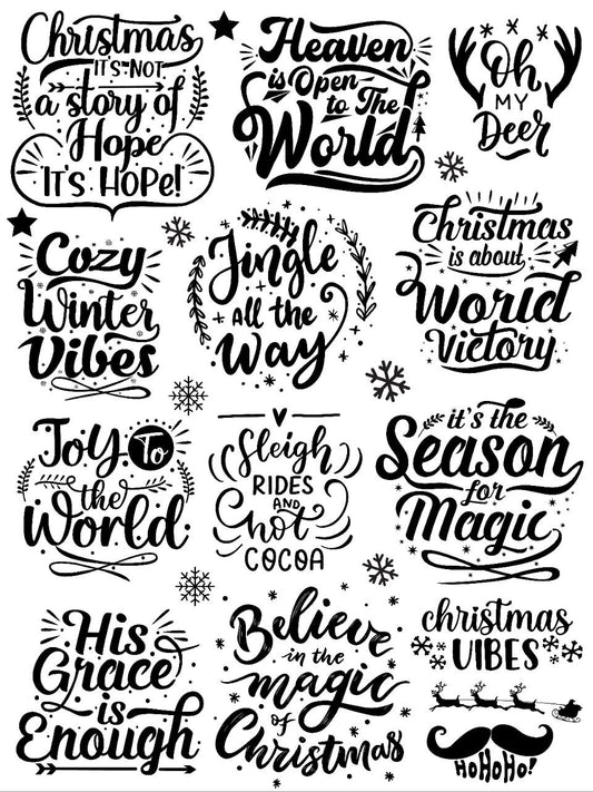 Christmas Season Quotes (Instant Transfer Sheet)