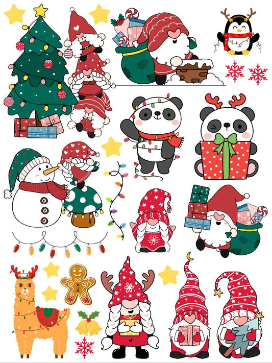 Cute Christmas elements - stickers (Instant Transfer Sheet)