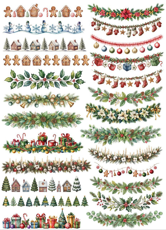 Christmas Theme Elements - Striped (Instant Transfer Sheet)