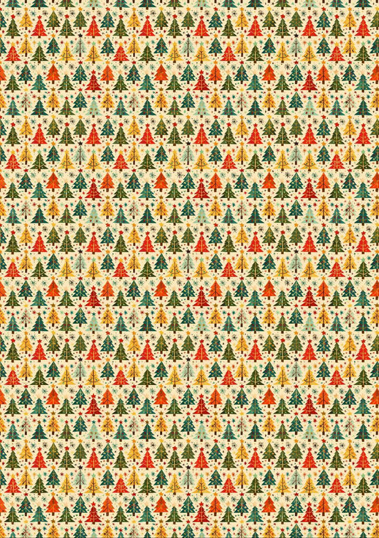 Christmas Tree Mix Colours - Seamless (Decoupage Paper)