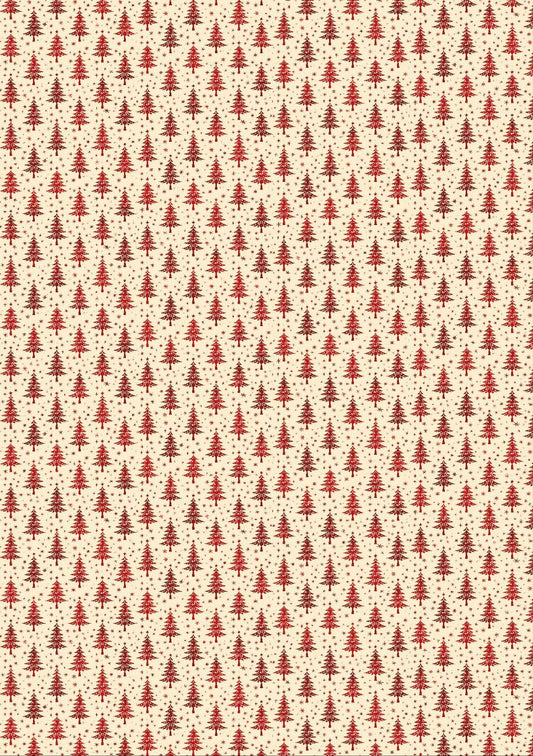 Christmas Tree - Red - Seamless (Decoupage Paper)