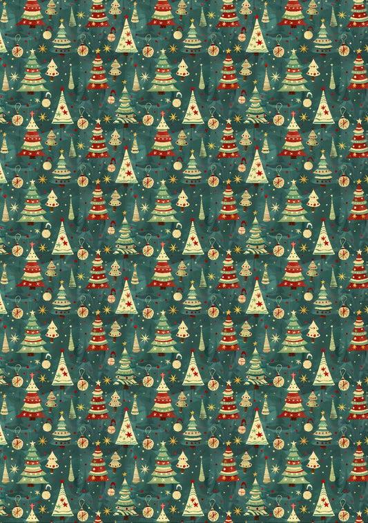 Christmas Trees - Seamless Pattern (Decoupage Paper)