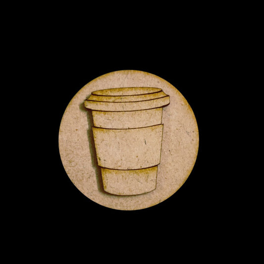 Coffee Tumbler (MDF Round Fridge Magnet Base)