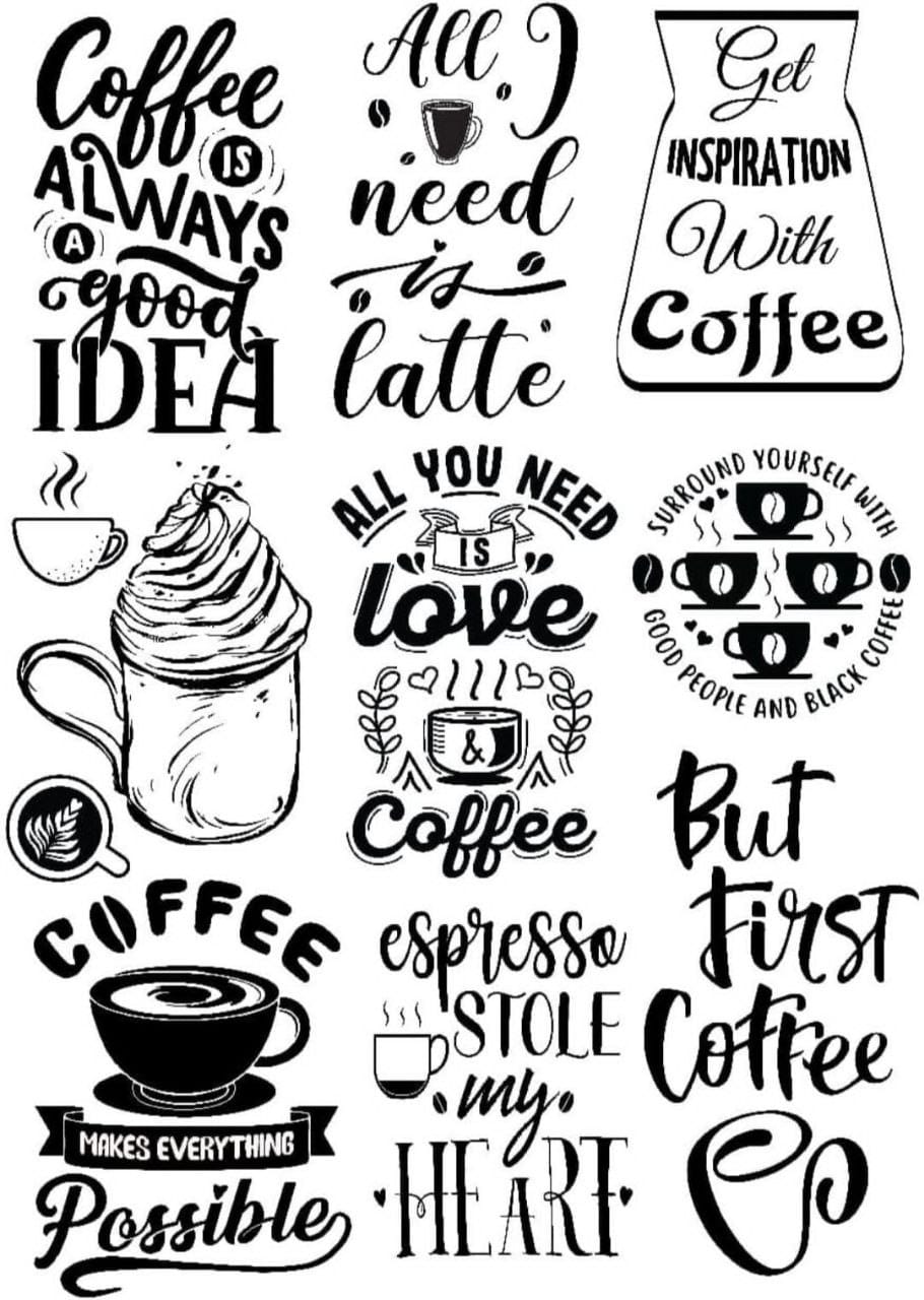 Coffe quotes  ( Instant Transfer Sheets )