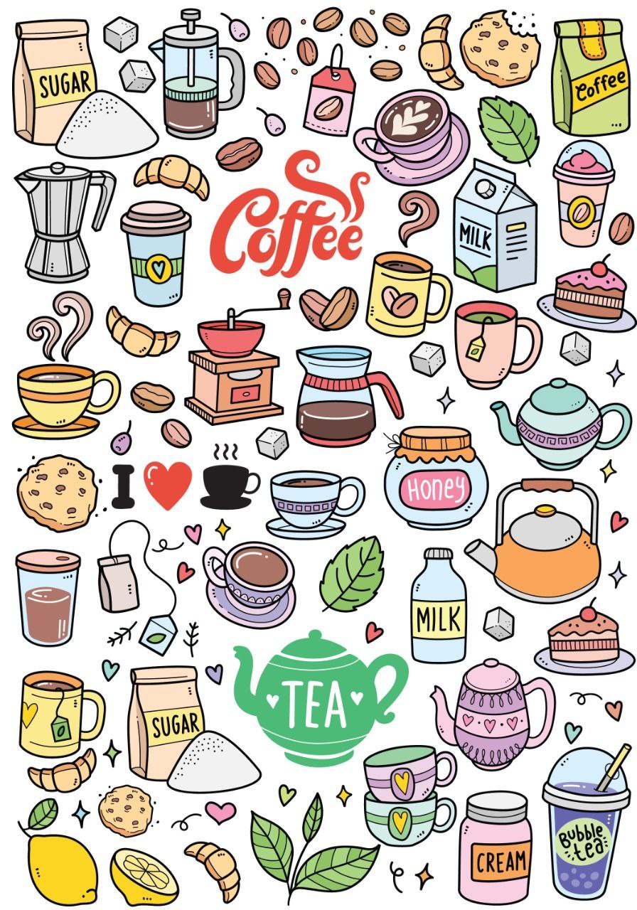 Coffee Cream n More  ( Colourful )   ( Instant Transfer Sheets )
