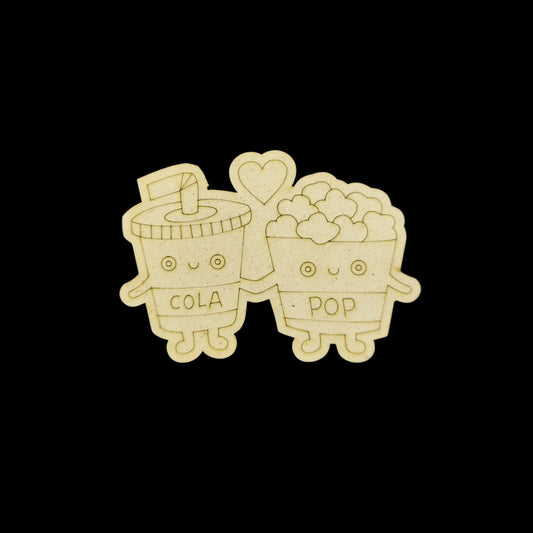 Cola Soda n Popcorn in Love (Cute Premarked Base - MDF) Valentine's Collection