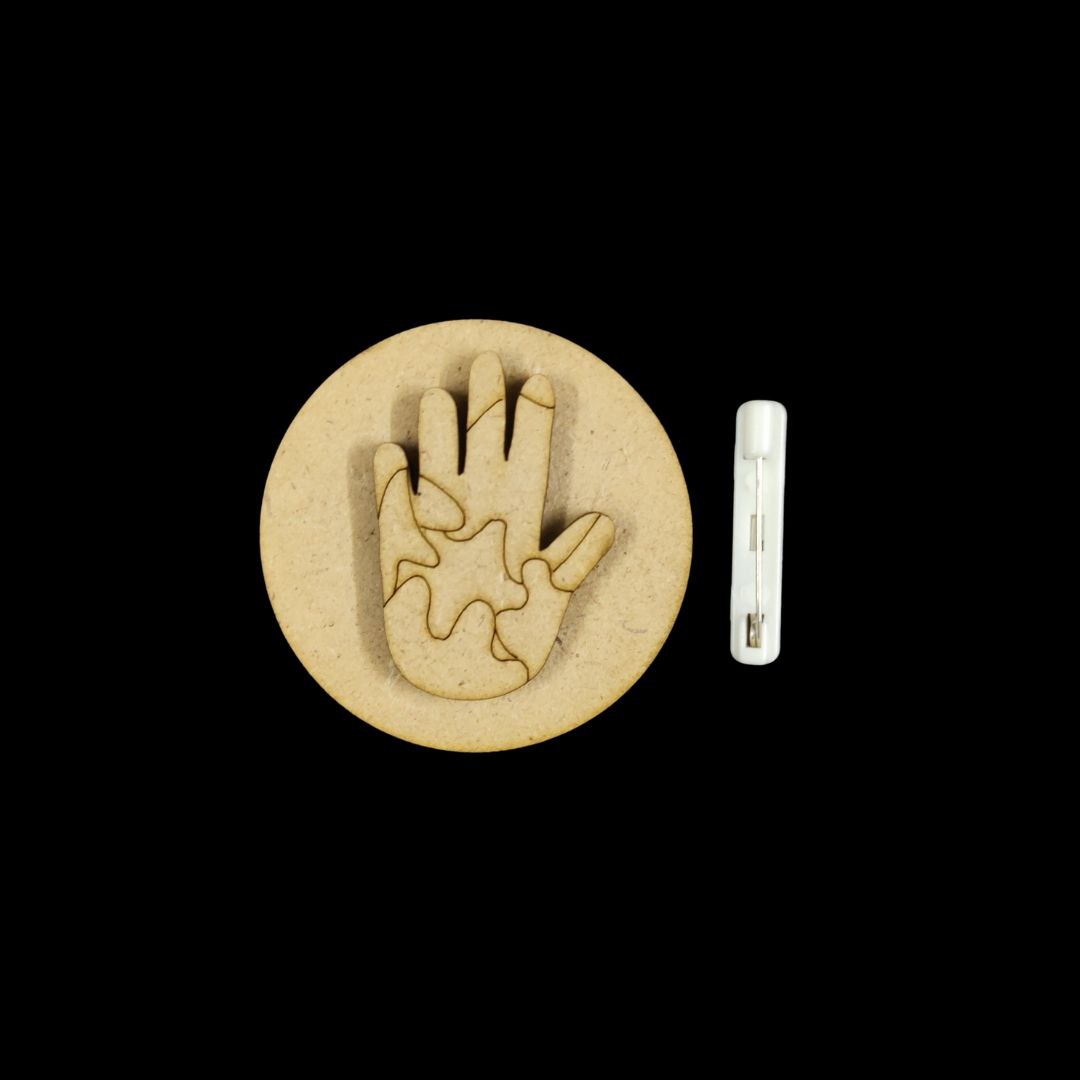 Colourful Palm - Holi Badge Pin (MDF)