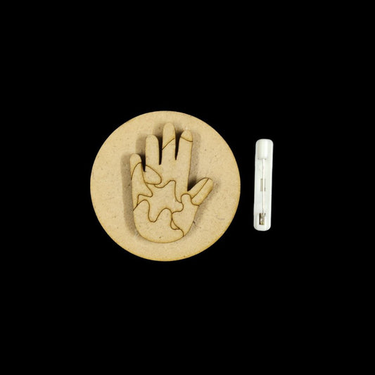 Colourful Palm - Holi Badge Pin (MDF)