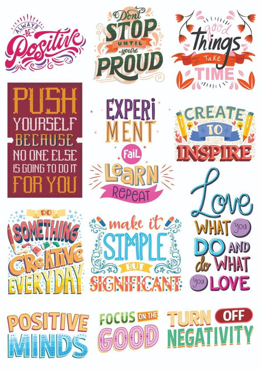 Colourful Quotes 2  ( Instant Transfer Sheets )