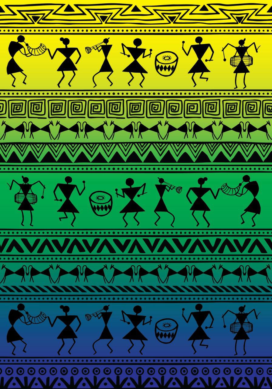 Colourful Warli Art ( Decoupage papers )