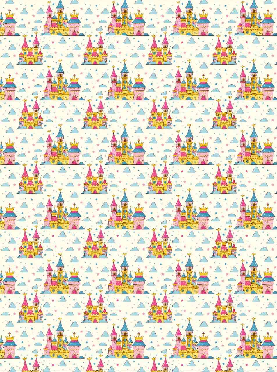 Colourful Sand Castle - Seamless Pattern (Decoupage Paper)