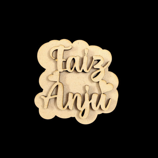 Couple Name Fridge magnet base ( MDF Valentine's ) Personalised
