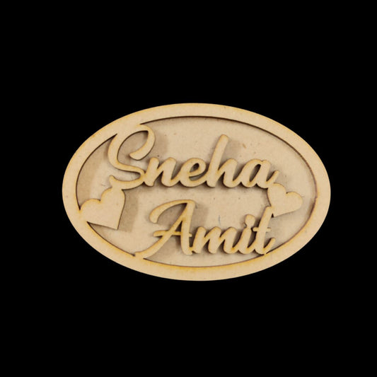 Couple name fridge magnet base Personalised (MDF -  Valentine's )