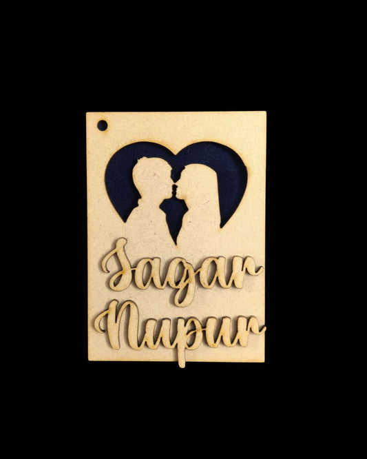 Couple name Keychain base ( Personalised - MDF Valentine's  )