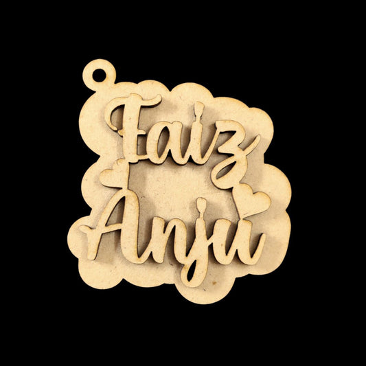 Couple name Keychain base ( MDF - Valentine's Personalised )
