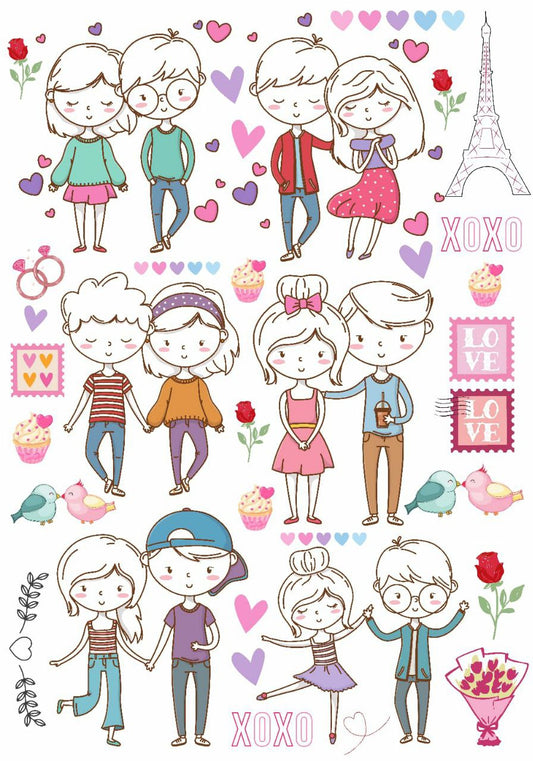 Couples ( Instant Transfer Sheets - Valentine's )