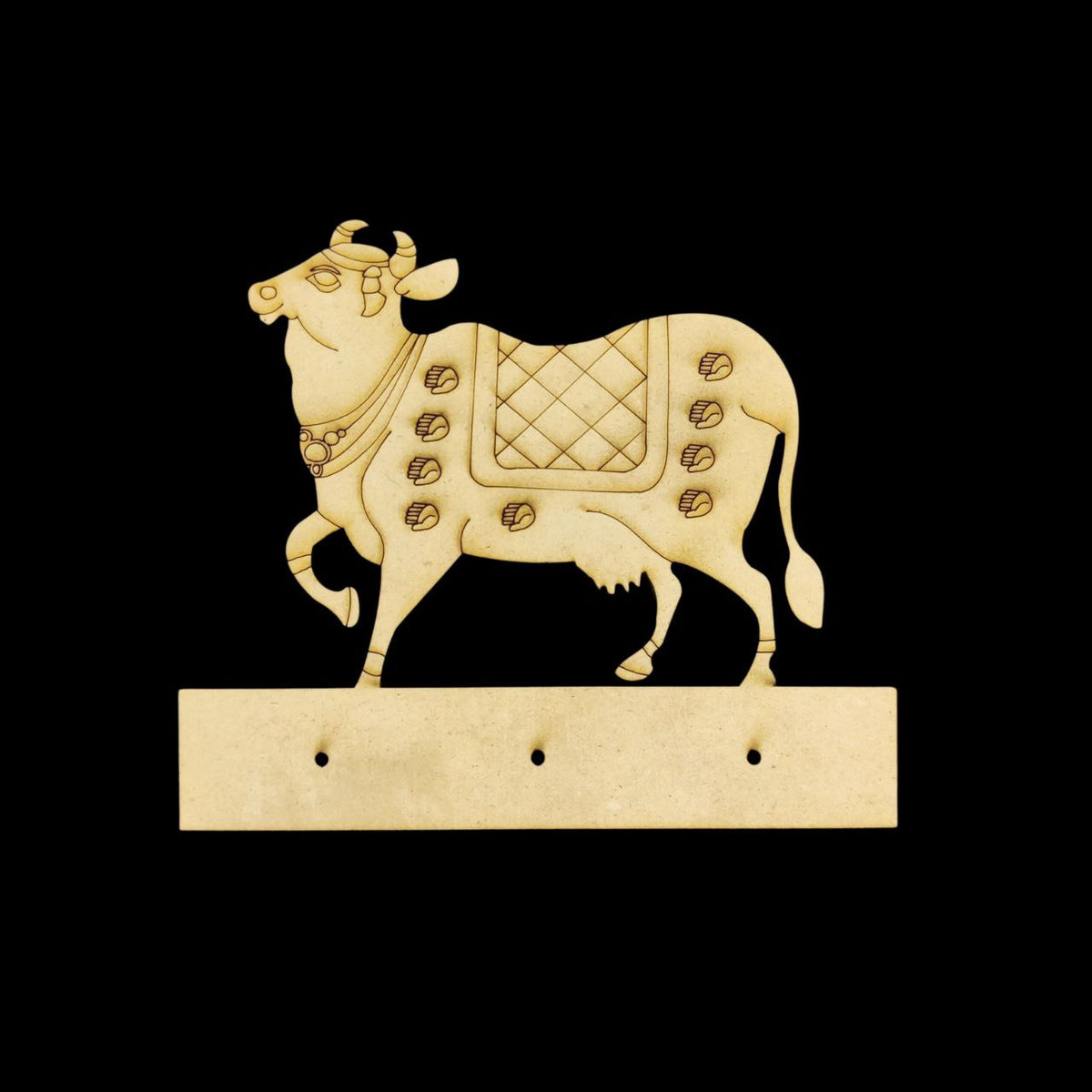 Cow - Pichwai Art (MDF Mini Keyholder Folk Art)