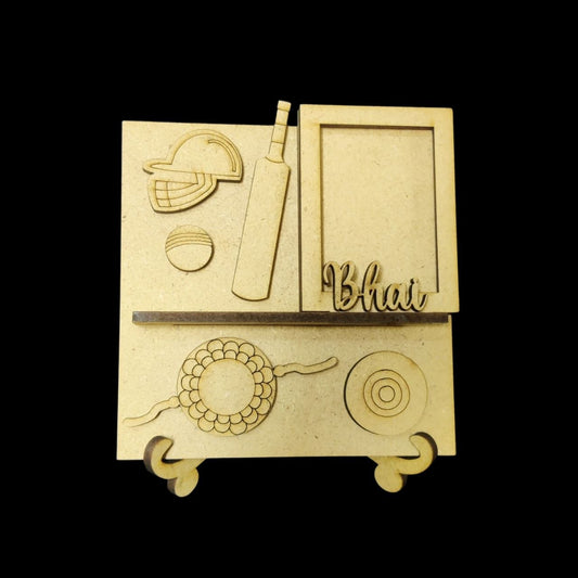 Cricket Lover Bhai - Miniature Photo Fridge Magnet Base & Desk Stand - MDF