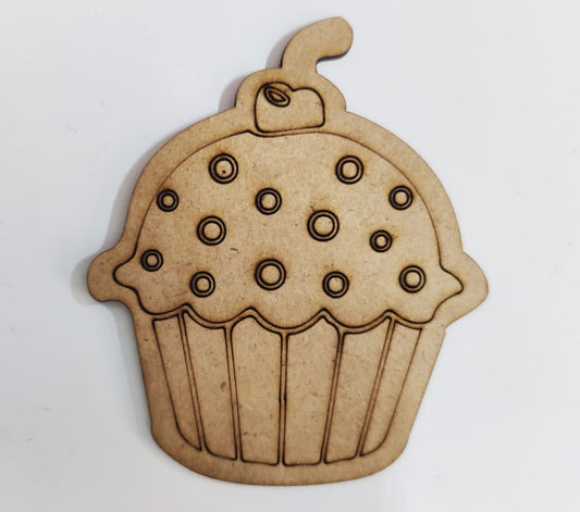 Cup Cake - Coloring Base ( MDF Fridge Magnet Base )